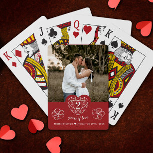 Garnet 2nd Wedding Jubileum Pokerkaarten