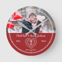 Garnet 2nd Wedding Jubileum Ronde Klok