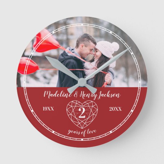 Garnet 2nd Wedding Jubileum Ronde Klok (Voorkant)