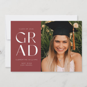 Garnet Afstudeerder Block Modern Photo Afstuderen Kaart