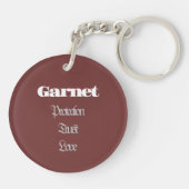 Garnet Birthstone - januari Acryl Sleutelhanger (Achterkant)