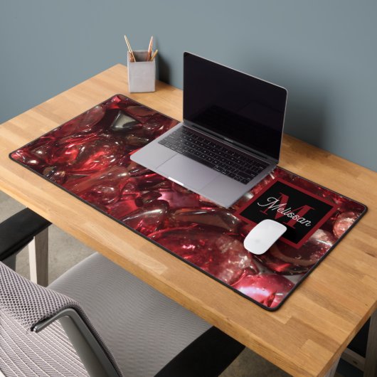 Garnet Birthstone Monogram Personalized Name Bureaumat (Kantoor 2)
