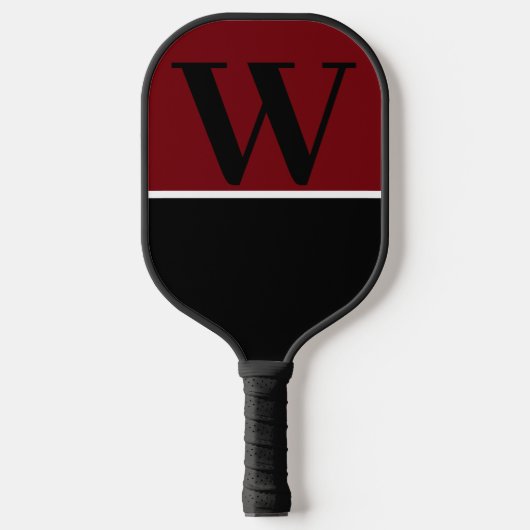 Garnet & Black College Monogram Pickleball Paddle (Voorkant)