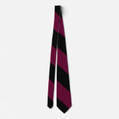 Garnet en Black Broad Regimental Stripe Stropdas (Achterkant)
