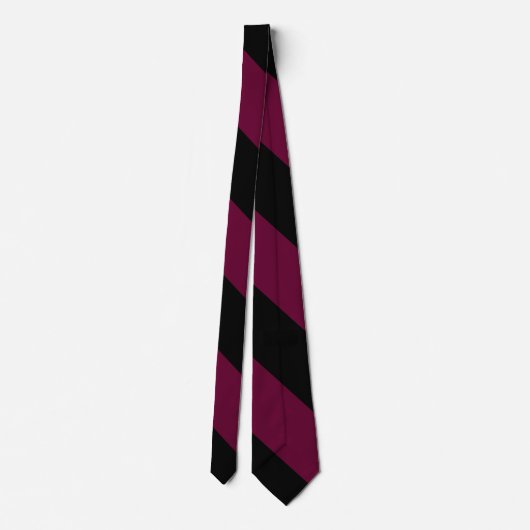 Garnet en Black Broad Regimental Stripe Stropdas (Achterkant)