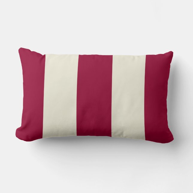 Garnet en Ecru Stripe Pillow Kussen (Voorkant)