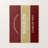 Garnet en Gold Afstuderen op maat Legpuzzel (Verticaal)