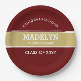 Garnet en Gold Custom Afstuderen Paper Bord