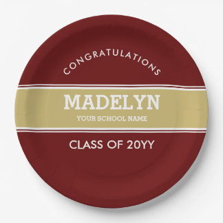 Garnet en Gold Custom Afstuderen Paper Bord