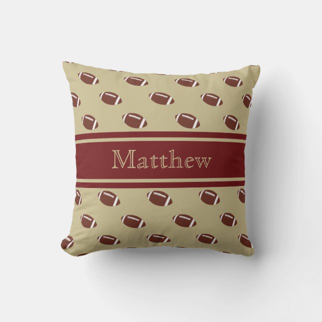 Garnet en Gold Football Sierkussen (Voorkant)