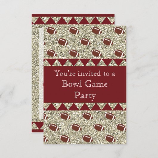 Garnet en Gold/partijuitnodiging Kaart (Voorkant / Achterkant)