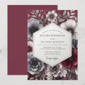 Garnet Gloaming Posy Wedding Kaart (Voorkant / Achterkant)