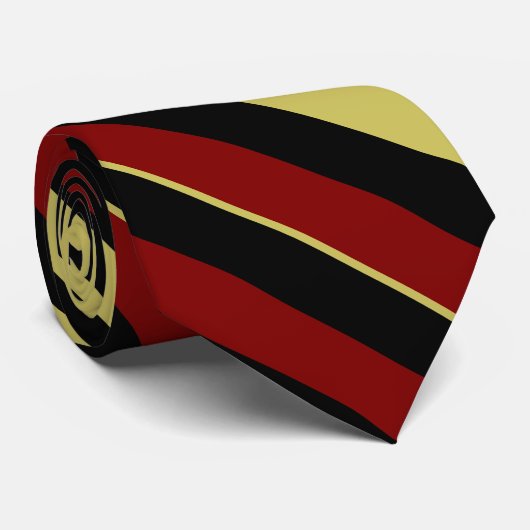 Garnet Gold en Black II met diagonaal streping Str Stropdas (Opgerold)