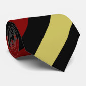 Garnet Gold en Black Regimental Stripe Stropdas (Opgerold)