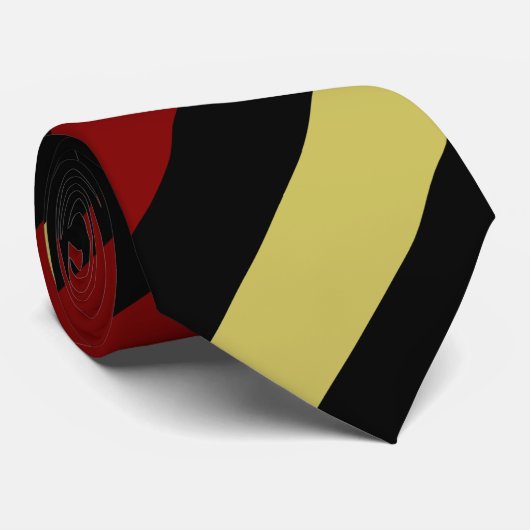 Garnet Gold en Black Regimental Stripe Stropdas (Opgerold)