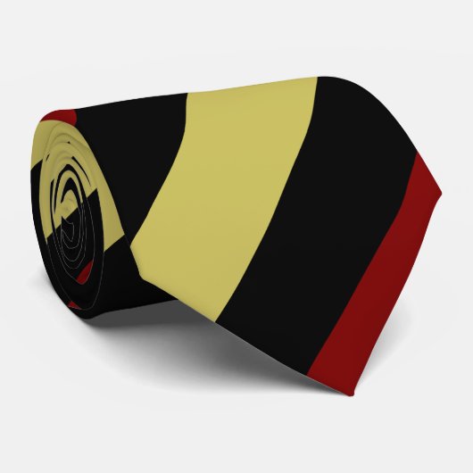 Garnet Gold en zwart, met diagonaal streping Strop Stropdas (Opgerold)