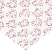 Garnet harten 2e trouwdag korte tafelloper (Hoek)