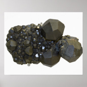 Garnet in natuurlijke vorm poster