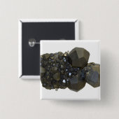 Garnet in natuurlijke vorm vierkante button 5,1 cm (Voorkant /achterkant)