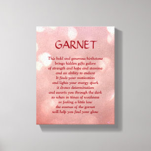 Garnet - Januari verjaarsteengedicht kunstcanvas Canvas Afdruk