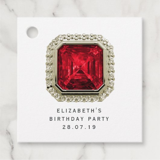 Garnet January Birthstone Bedankjes Labels (Voorkant)