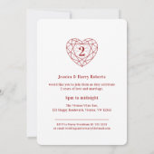 Garnet jubileum 2 jaar liefdesfeest uitnodigingen (Achterkant)