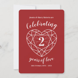 Garnet jubileum 2 jaar liefdesfeest uitnodigingen