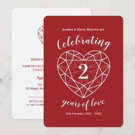 Garnet jubileum 2 jaar liefdesfeest uitnodigingen