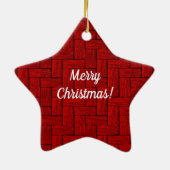 Garnet kerstster-versiering keramisch ornament (Achterkant)