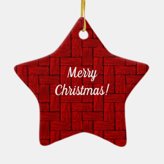 Garnet kerstster-versiering keramisch ornament (Achterkant)