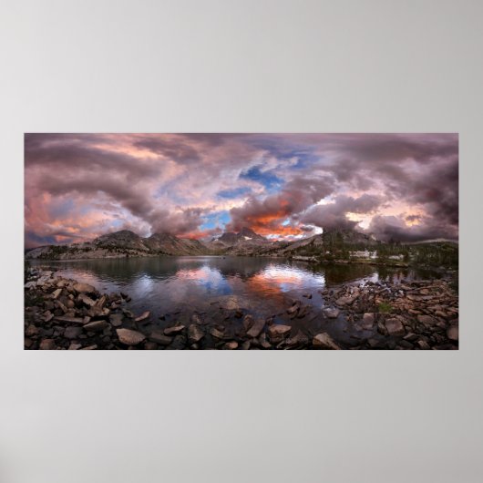 Garnet Lake Sunset op Banner Peak John Muir Trail Poster (Voorkant)