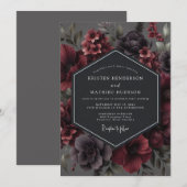 Garnet Moody Flora Bruiloft Kaart (Voorkant / Achterkant)