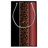 Garnet Red en Black Leopard Pattern Klein Cadeauzakje (Achterkant)