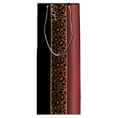 Garnet Red en Black Leopard Pattern Wijn Cadeautas (Achterkant)