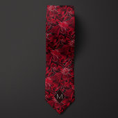 Garnet Rode Botanische Monogram Stropdas