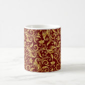 Garnet Rood Gouden Scrollwerk Koffiemok (Center)