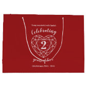 Garnet rood Jubileum 2 jaar gepersonaliseerd Groot Cadeauzakje (Achterkant)