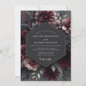 Garnet Somber Bloom Wedding Kaart (Voorkant)
