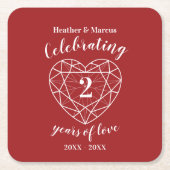 Garnet viert twee jaar onderzetters van een liefde (Voorkant)