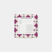Garnetrode Geometrische Bloemblad Weekelijkse Gewo Post-it® Notes (Voorkant)
