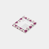 Garnetrode Geometrische Bloemblad Weekelijkse Gewo Post-it® Notes (Schuin)