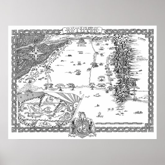 Garon Whited Nightlord Rethven Map Poster (Voorkant)