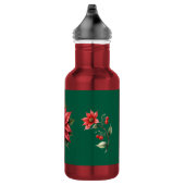 Garrafa de água Natal verde e Flores Vermelhas Waterfles (Rechts)