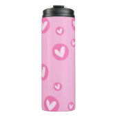 Garrafa Térmica Rosa com Padrão de Corações Thermosbeker (Voorkant)