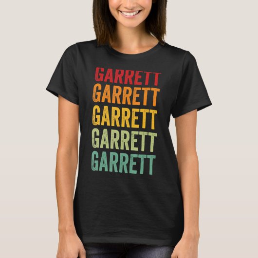 Garrett County Maryland Rainbow Text Design T-shirt (Voorkant)