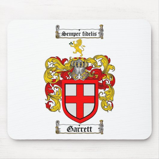 GARRETT FAMILY CREST - GARRETT COAT WAPENS MUISMAT (Voorkant)