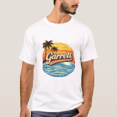 Garrett Retro Sunset Naamontwerp T-shirt (Voorkant)