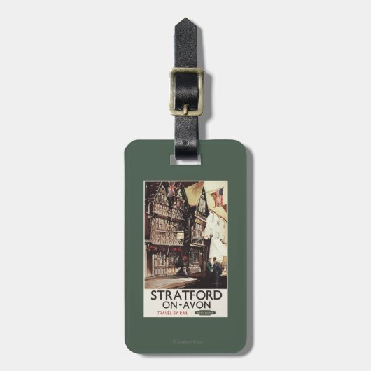 Garrick Inn en Harvard House Rail Poster Bagagelabel (Voorkant verticaal)