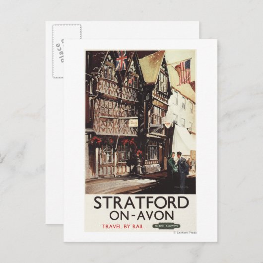 Garrick Inn en Harvard House Rail Poster Briefkaart (Voorkant / Achterkant)