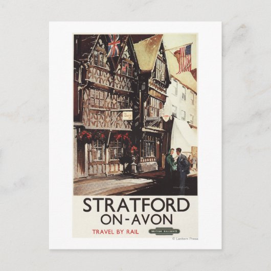 Garrick Inn en Harvard House Rail Poster Briefkaart (Voorkant)